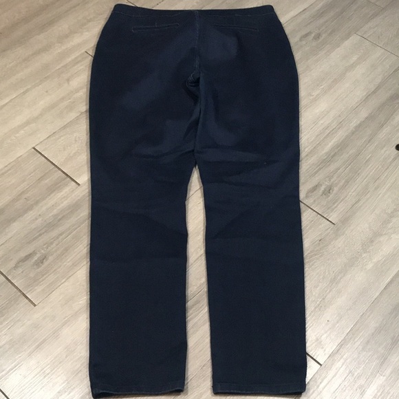 NYDJ DarkWash Leggings w/ faux pockets & zipper Fly size 14 - Picture 2 of 11
